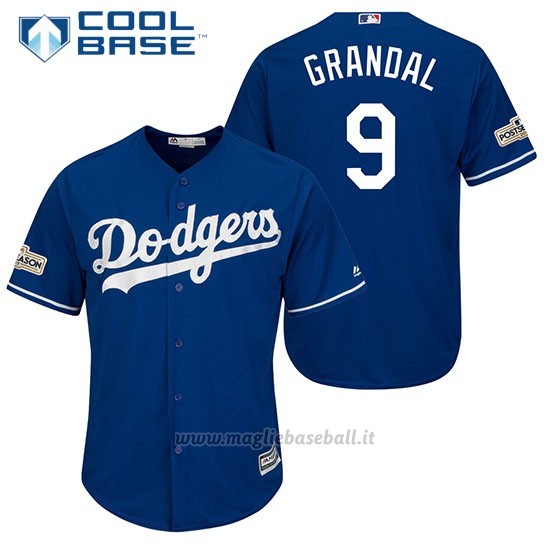 Maglia Baseball Uomo Los Angeles Dodgers 2017 Postseason Yasmani Grandal Cool Base